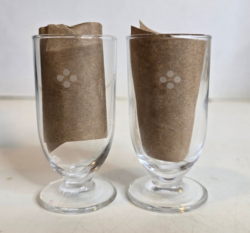 Vintage Japan Airlines JAL Footed Shot Glass Set of Two