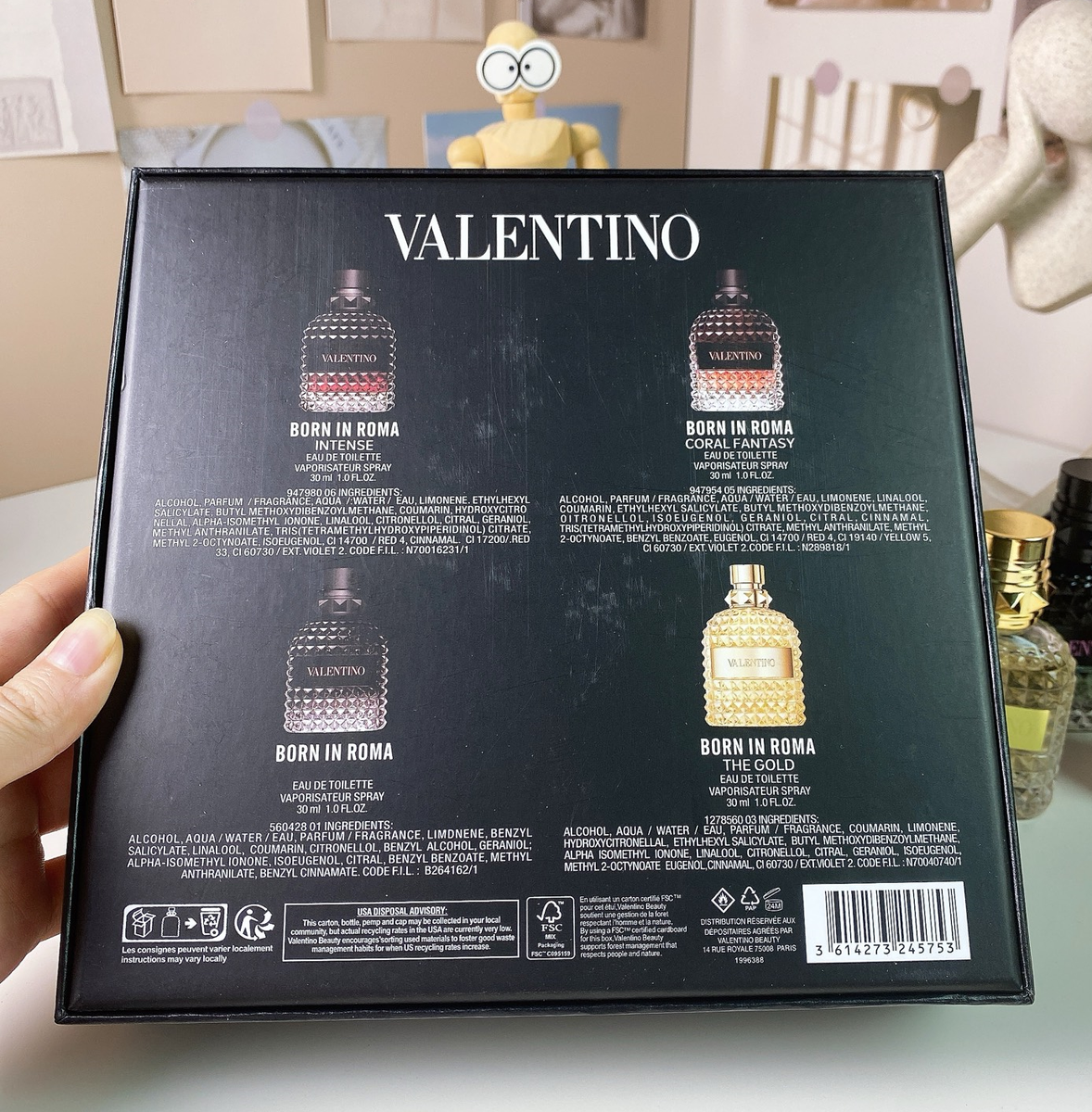 Valentino Uomo Born in Roma Eau de Toilette Spray for Men,4 GIFT