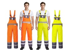 Hi Vis Waterproof Bib Brace Overalls RIS-3279-TOM Rail Spec Safety Workwear PPE