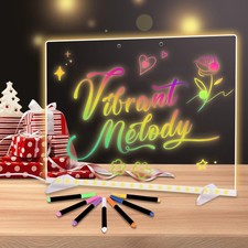 LED Drawing Board LED Light Up Whiteboard with 7 Colors 15x11 Acrylic Glow Board
