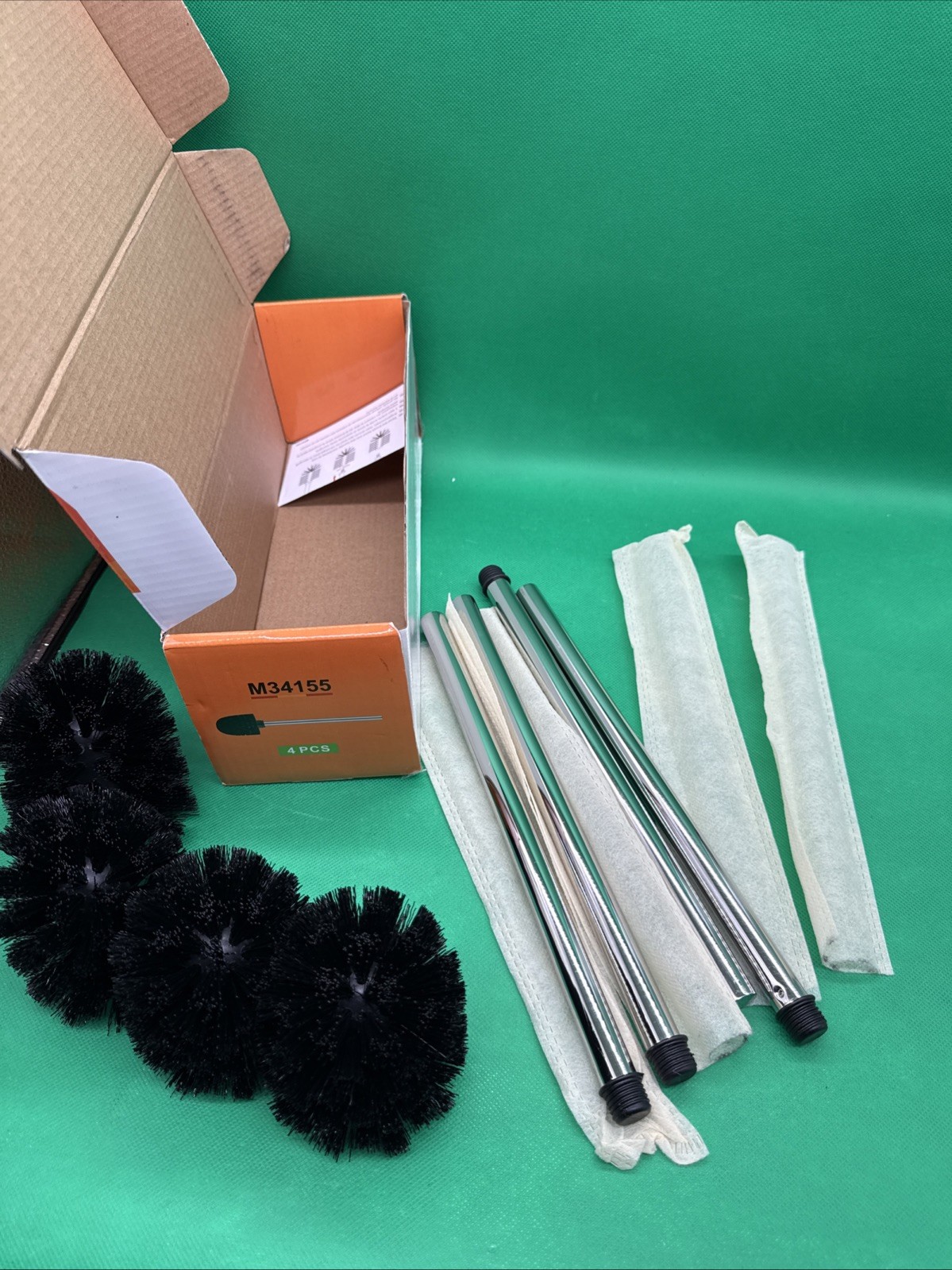 Ibergrif Toilet Brush Replacement 4PCS Stainless Steel Handle Durable Bristles