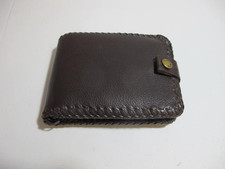 MCM Dark Brown Leather Bifold Men's Wallet Whipstitch