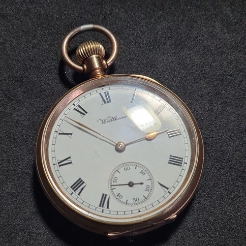 Antique gold plated gents Waltham Traveler Pocket Watch W/O c1910 ref4379