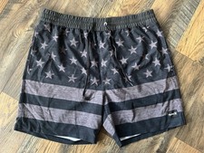 Hurley Volley Black American Flag Board Shorts Men's Size Large Inseam 6