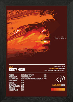 Lucki Ecks Body High Album Cover gerahmt Wandbild Poster Leinwanddruck Bild