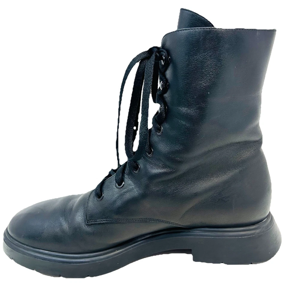 Stuart Weitzman Mckenzee Leather Lace-up Platform Combat Boots Black US9.5B EU40 - Image 2 of 4