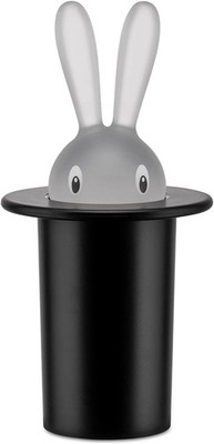 Alessi ASG16 B Magic Bunny Plastic Toothpick Holder, Black