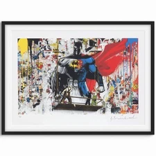 Mr. Brainwash "Batman vs. Superman" Signed edition.  Wall Art Very Rare Print.