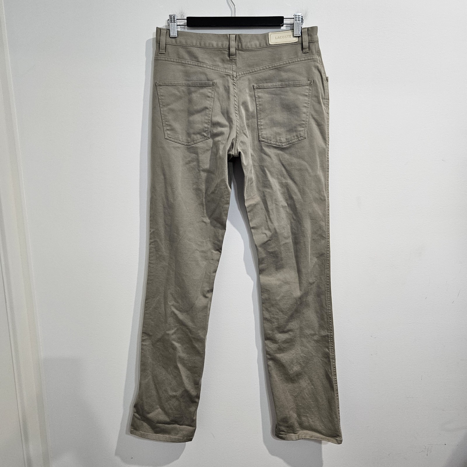 Lacoste Beige Chino Pants W30 L33 Slim Fit Cotton Stretch Zip Fly  thumbnail 2