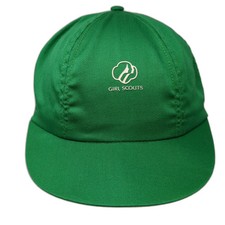 Girl Scouts Girls Snapback Green Hat USA Made Cotton Trefoil Logo Structured