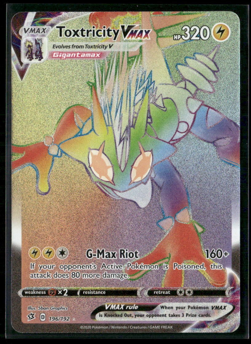 Toxtricity VMAX (Secret) Secret Rare SWSH02: Rebel Clash 196/192 NM