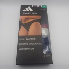 Adidas Seamless Bikini Underwear 4-Pack Flexible 4-Way Stretch Size XL