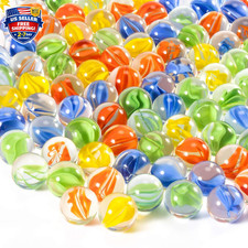 Glass Marbles - Bulk 98Pcs Cat Eye Mix 4 Colors Medium Sized Thick Marble Decora