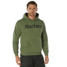 US Marine Corps GREEN Pullover Hoody USMC Pull Over Hoodie Licensed PT Gym