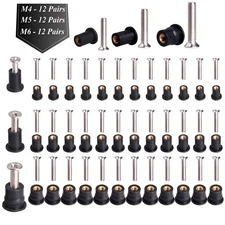 36 Pairs M4 M5 M6 Neoprene Well Nuts with Stainless Steel Screw M5 Rubber Wel...