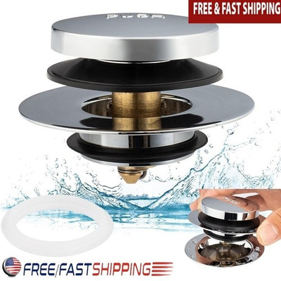 #ad Universal Tub Drain Stopper Easy Install High Quality Brass Compatible 99% New $25.31