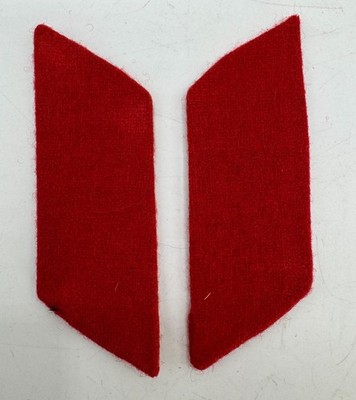 PAIR Soviet Union Officer Collar Tabs Insignia Crimson Red Wool USSR NO DEVICE