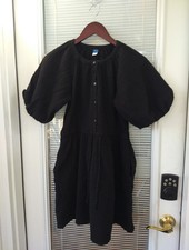 Old Navy Black Cotton Dress With Pockets And Buttons Size X Small (Oversized)