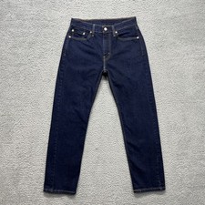 Levis 505 Jeans Mens 30x30 Blue Dark Wash Regular Straight Stretch Denim Casual