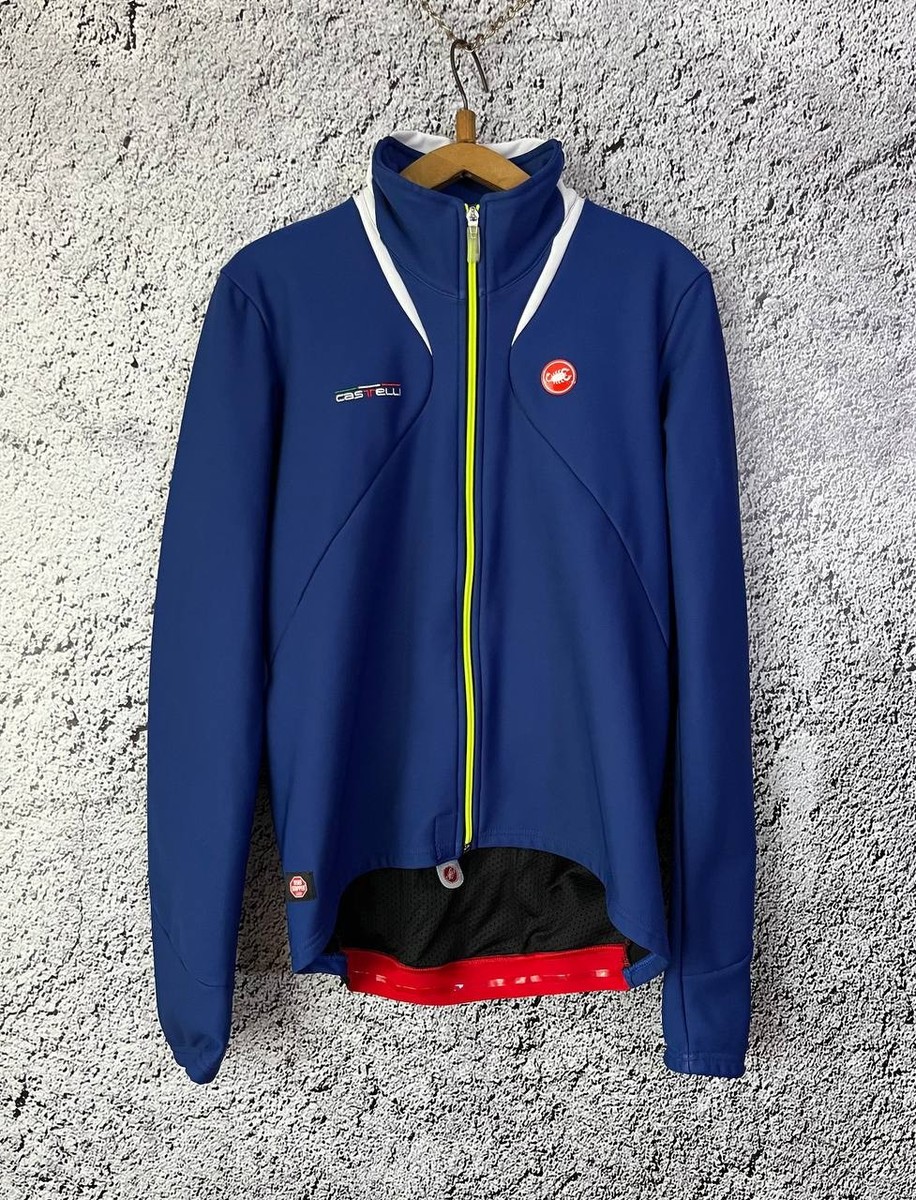 Castelli Cycling Jacket Mens Windstopper Blue Full Zip Size L | eBay
