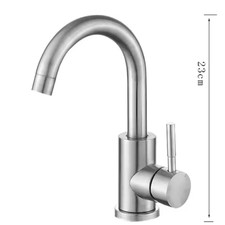 Rubinetto per Lavabo Da Bagno in Acciaio Inox 304 Miscelatore Acqua Calda E Fred