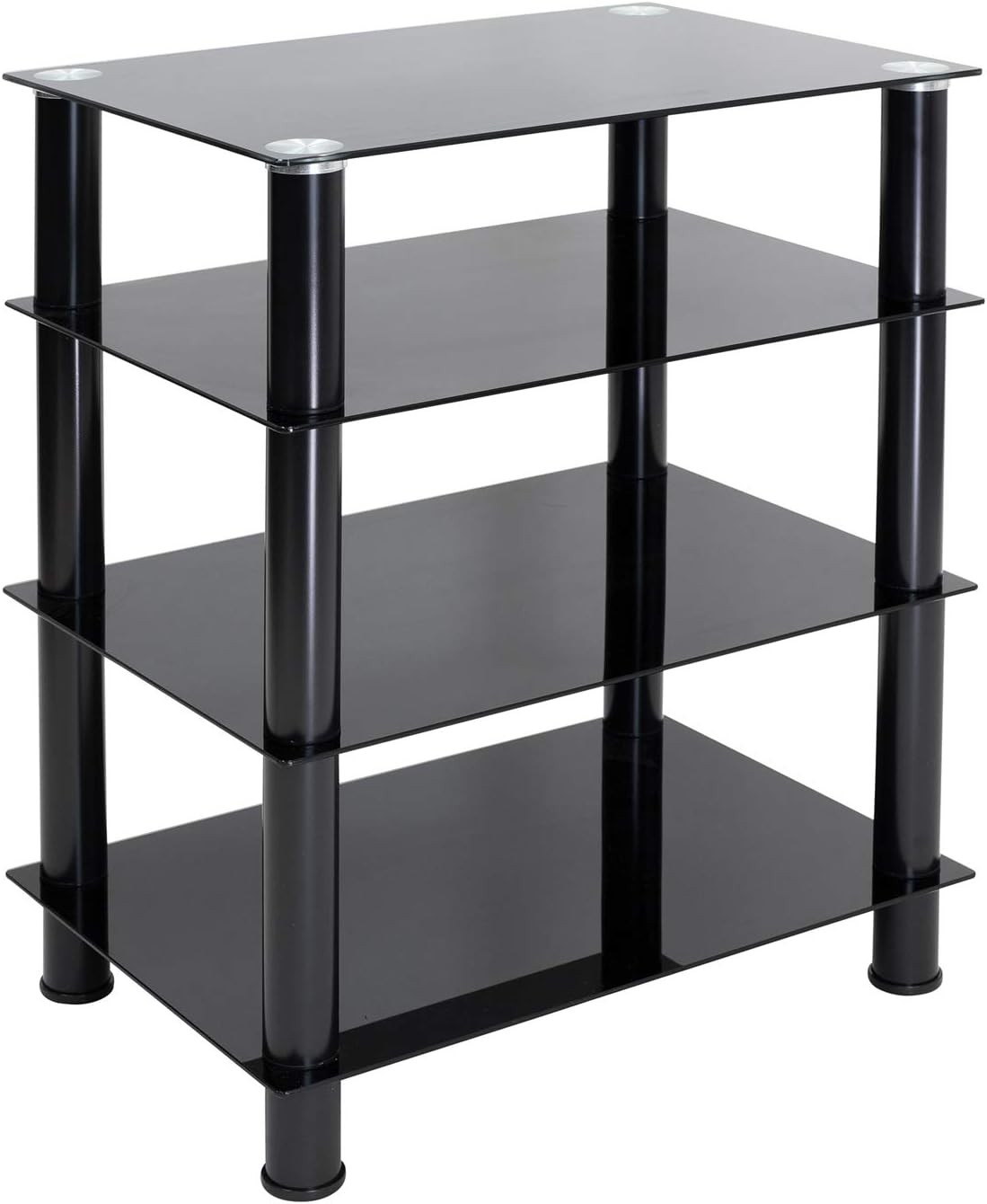 Mount-It Tempered Glass AV Component Media Stand Audio Tower & Media Center W/ 5