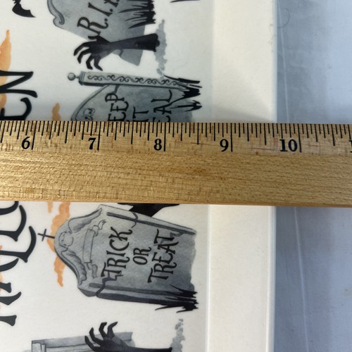 Happy Halloween Serving Tray Cambridge Bats Tombstones Black Cat 15.5” X 10” - Picture 12 of 13