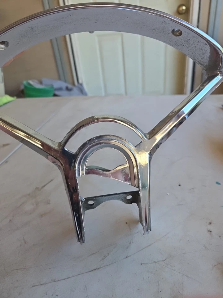 1955-56 Chevrolet 150 210 Bel Air Dash Gauge Cluster OEM Chrome 158937 - Image 4 of 4