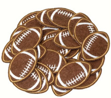  2 FOOTBALLS - Embroidered Sew/Iron On Patches