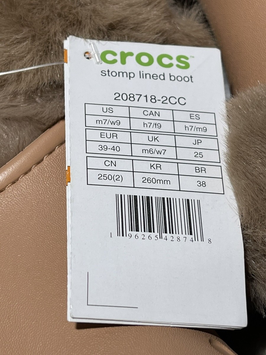 Crocs Stomp Lined Boot Unisex Boots 208718-2CC Color CORK US Crocs Stomp Lined Boot Unisex Boots 208718-2CC Color CORK US