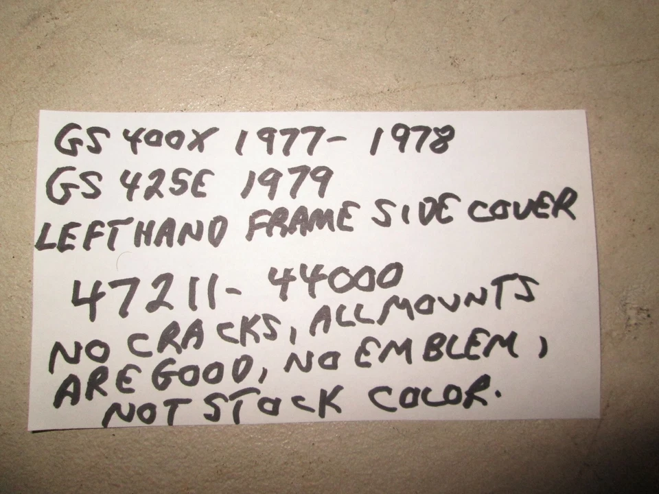 CUBIERTA LATERAL CUADRO IZQUIERDO SUZUKI 1977 1978 GS400X / 1979 GS425E 47211-44000 Foto 4 de 4