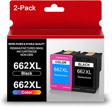 662XL Ink Cartridge Replacement for HP Deskjet 1015 2515 2645 3515 3545 4510