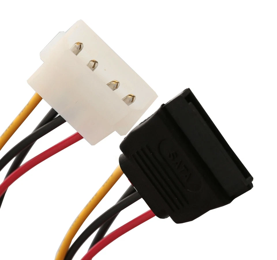 2 x IDE/Molex 4-Pin Male To Serial ATA SATA 15-Pin Female Power Adapter Cable - Image 4 of 4