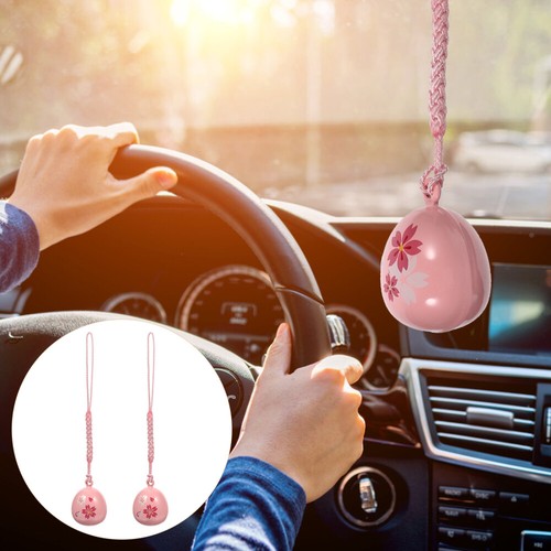 2 Pcs Kirschblüten-Glocken-Ornament Autoklingeln Kawaii Telefonanhänger - Zdjęcie 4 z 12