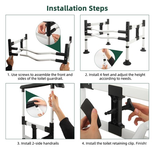 Toilet Safety Rails, Toilet Safety Frame with Handles, Heavy Duty Toilet Rail... - Picture 7 of 7