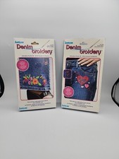 Janlynn Denim Broidery Embroidery Kit - 2 Packs Bees  Flowers  Hearts Galore