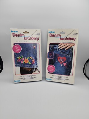 Janlynn Denim Broidery Embroidery Kit - 2 Packs Bees & Flowers & Hearts Galore