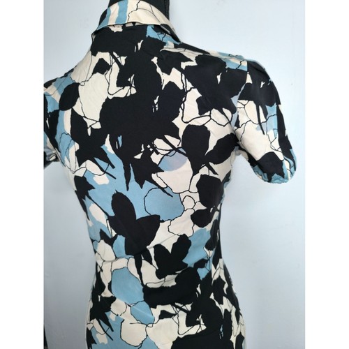 DIANE Von FURSTENBERG DVF Silk Floral Dolman Sleeve Tunic Dress Size 2 Collared - Picture 14 of 18