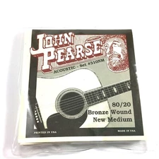 John Pearse Guitar Strings Acoustic New Medium #310NM Bronze Wound