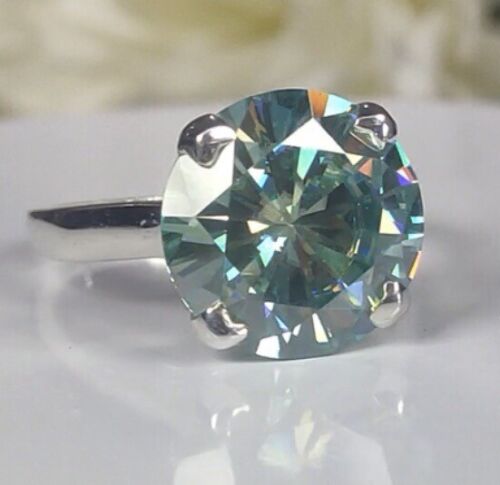 *GGIL CERTIFIED* BRILLIANT 6 Ct. NATURAL EARTH MINED BLUE DIAMOND RING SIZE 6.5 - Photo 1/9
