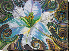 Bead Embroidery Kit "Princess of the flora" size 15.7"x11.8" / 40.0x30.0 cm