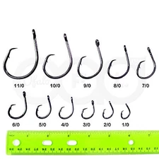 50pc Fishing 4x Strong circle hook 1/0 2/0 3/0 4/0 5/0 6/0 7/0 8/0 9/0 10/0 11/0