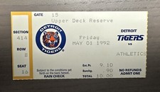 Rickey Henderson 1000th Career Stolen Base Ticket Stub Oakland Athletics 5/1/92