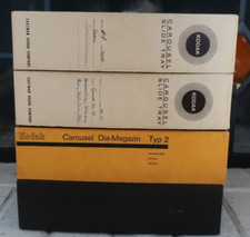 Slide Projector 80 Carousel Trays Box Lot of 4 Includes German-made Carousel