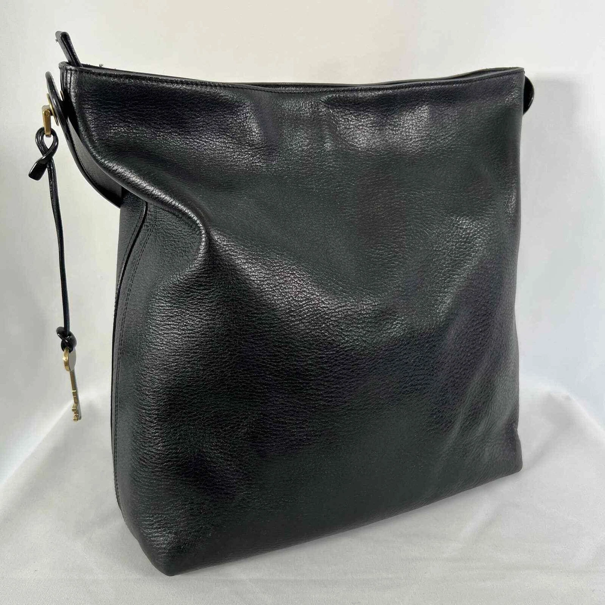 Fossil Maya Leather Hobo Shoulder Bag Black eBay