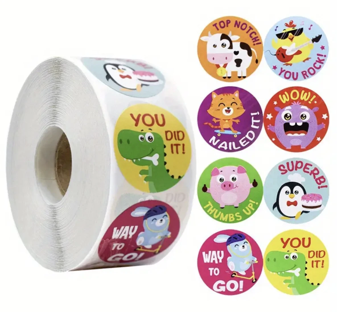 Positive Reward Merit Stickers 2.5cm 50/100pc Kids Teacher Classroom Award