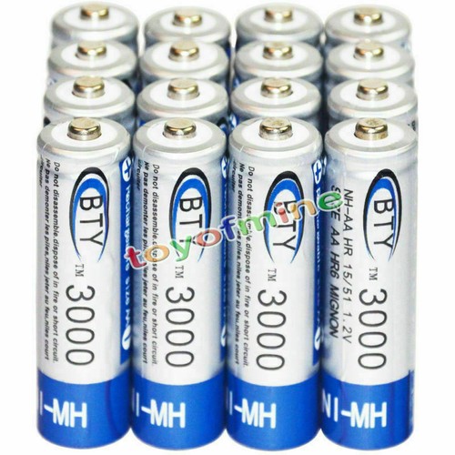 16x AA battery Bulk Nickel Hydride Rechargeable NIMH 3000mAh 1.2V BTY