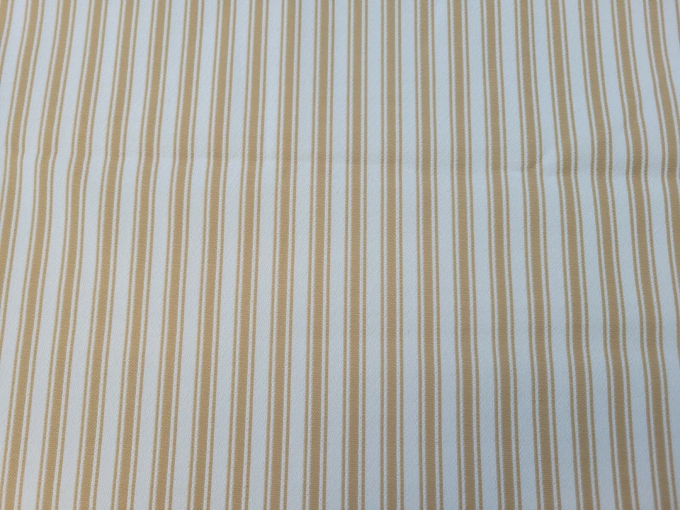 复古金色棕色和白色条纹涤纶面料 1 件套 38 英寸宽 x 2 码 21 英寸 L — 第 3/4 张图片
