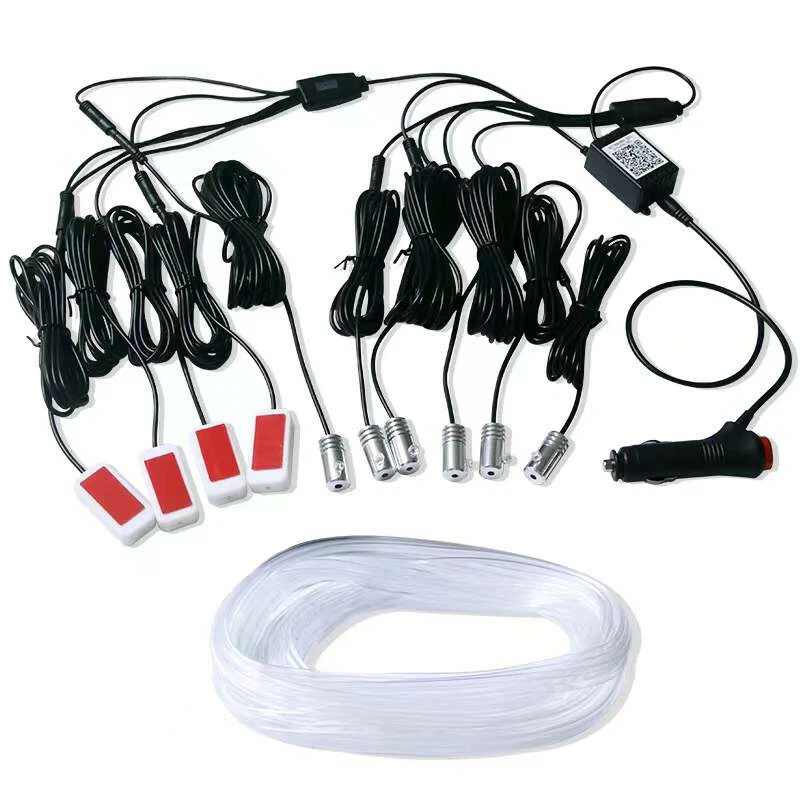 Car Ambient Interior Strip Light Sound Control RGB Atmosphere Decorative EL Lamp - Image 2 of 4