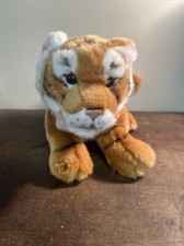 FAO Schwarz Tiger Plush Cub Stuffed Animal Toy 14  Super Soft, High Quality EUC